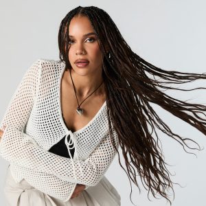 Open Knit Self-Tie Flyaway Cardigan